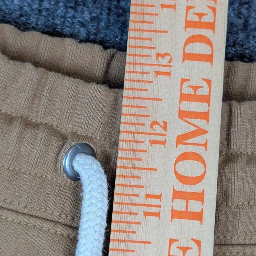 The North Face Mens Joggers Tan Brown Fleece Sweatpants Logo Patch Size M